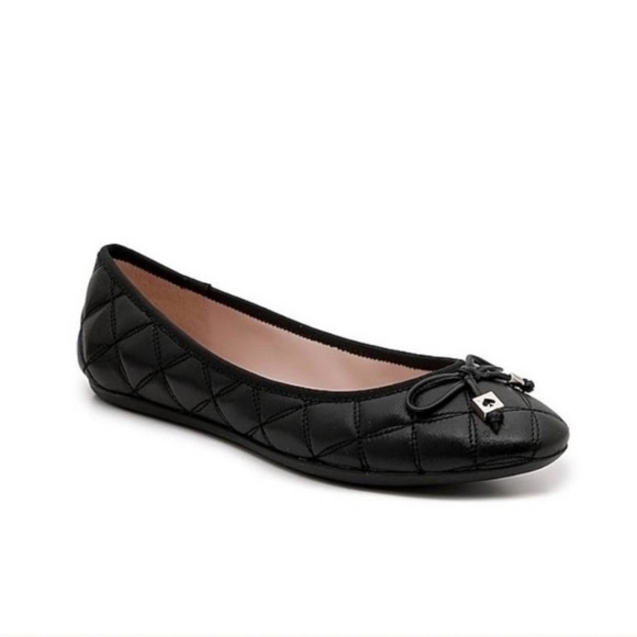 kate spade Shoes - KATE SPADE PARIS FLATS QUILTED LEATHER BOW ROUND TOE SLIP ON BALLET SHOES SIZE 6
